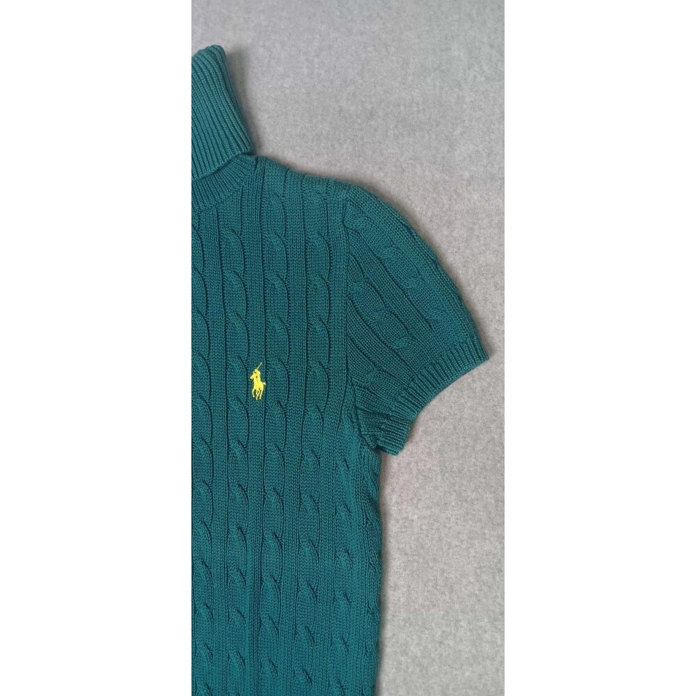 Ralph Lauren Sport Cable Knit Short Sleeve Turtleneck Sweater Womens Size Medium - Picture 4 of 11